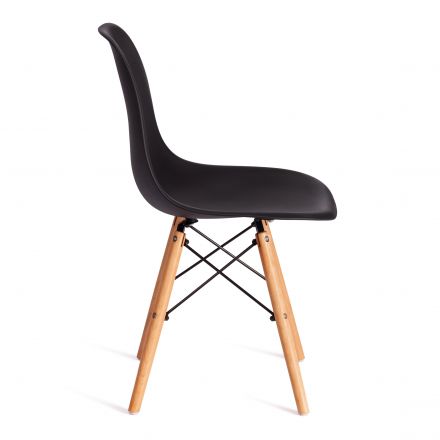 Стул Tetchair CINDY (EAMES) (mod. 1801) дерево бук/металл/сиденье пластик, 45x51x82 см, Black (черный)