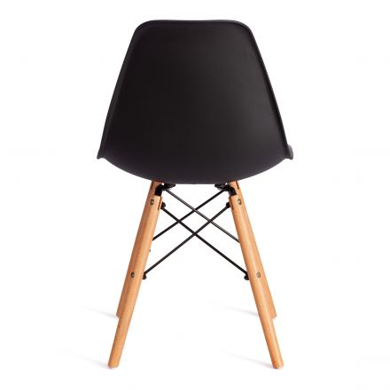 Стул Tetchair CINDY (EAMES) (mod. 1801) дерево бук/металл/сиденье пластик, 45x51x82 см, Black (черный)