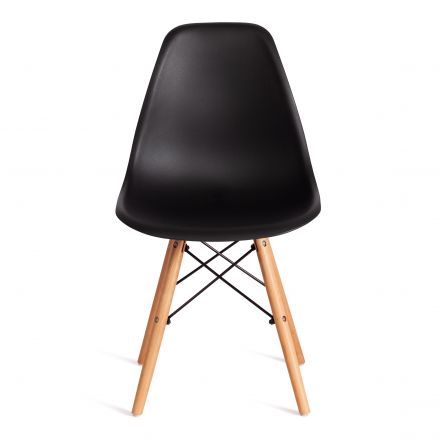 Стул Tetchair CINDY (EAMES) (mod. 1801) дерево бук/металл/сиденье пластик, 45x51x82 см, Black (черный)