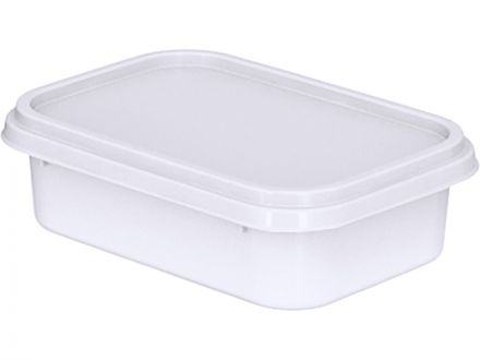 Контейнер п/п 0,2л. прямоугольный, под запайку,с белой крышкой цв. белый