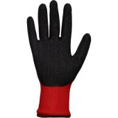 Перчатки защитные TOPFORT п/э с текстурир. латексным покр. красные р.9(L)