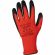 Перчатки защитные TOPFORT п/э с текстурир. латексным покр. красные р.9(L)