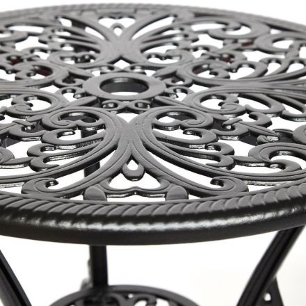 Комплект Secret De Maison Romance (стол +2 стула), алюминиевый сплав, D60/H67, 53х41х89см, черный