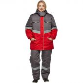 Костюм рабочий зимний женский з43-КПК сер/красн (р.60-62) 170-176 (серия З)