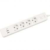 Удлинитель Power Cube, 4р с/з вык.,3USB, 3500 Вт, 16А,1.9 м, 3x1,0 (белый)