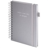 Бизнес-тетрадь на гребне А5 148х216 мм, BRAUBERG "Calipso" под кожу, резинка, клетка, 80 л., серая, 116253 Бизнес-тетрадь на гребне А5 148х216 мм, BRAUBERG "Calipso" под кожу, резинка, клетка, 80 л., серая, 116253