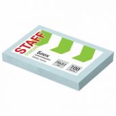 Блок самоклеящийся (стикеры) STAFF STANDARD, ПАСТЕЛЬНЫЙ 76х51 мм, голубой, 100 листов, 116582