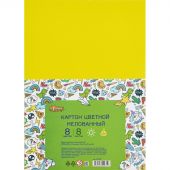 Картон цветной №1 School Отличник (А4, 8 листов, 8 цветов, мелованный)