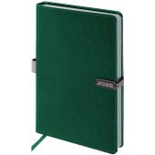 Ежедневник датированный 2026 А5 138x213 мм, BRAUBERG "Inspiration", под кожу, цветной срез, темно-зеленый, 117477