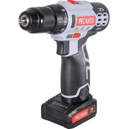 Дрель-шуруповерт аккумуляторная 24В Ресанта ДА-24-2ЛК (75/14/7)