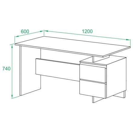 Стол компьютерный Сокол_Стол письменный СПм-19 Бетон/белый