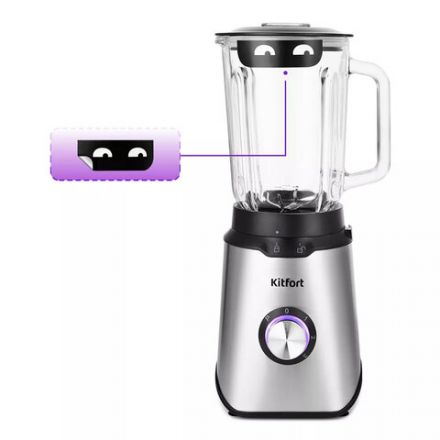 Блендер стационарный KITFORT КТ-1344, 800 Вт, 3 скорости, чаша 1,5 л, металл, черный/серебро