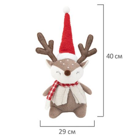 Украшение новогоднее интерьерное 40 см "Забавный оленёнок", полиэстер, ЗОЛОТАЯ СКАЗКА, 592509