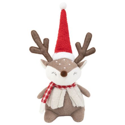 Украшение новогоднее интерьерное 40 см "Забавный оленёнок", полиэстер, ЗОЛОТАЯ СКАЗКА, 592509
