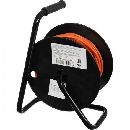 Удлинитель Topfort ПВС 2х1,5кв.мм, 50м на пласт.катушке, 4 роз. б/з, IP44