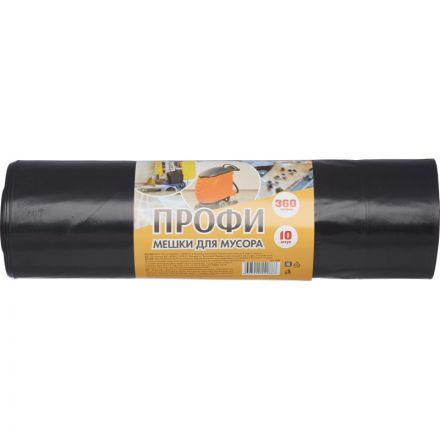 Мешки для мусора на 360 литров Концепция Быта черные (60 мкм, в рулоне 10 штук, 110х140 см)