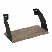Навесные полки. Кронштейны+ЛДСП полка 400мм MAN-41-4 Тиквуд тёмный/Чёрный металл 400*220*200