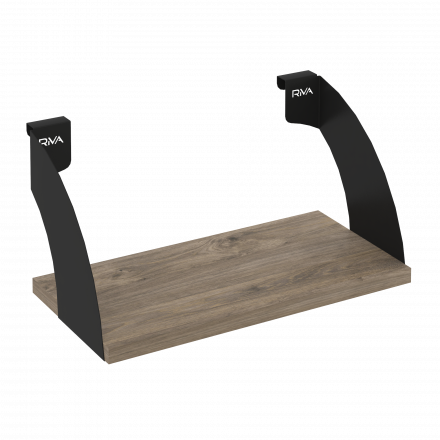 Навесные полки. Кронштейны+ЛДСП полка 400мм MAN-41-4 Тиквуд тёмный/Чёрный металл 400*220*200 Навесные полки. Кронштейны+ЛДСП полка 400мм MAN-41-4 Тиквуд тёмный/Чёрный металл 400*220*200