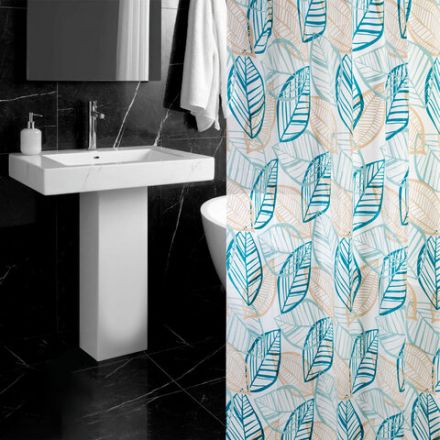 Шторка для ванной PEVA, 180х180 см, кольца в комплекте, 3 дизайна ассорти, РАСТЕНИЯ, PRIMILA (ПРИМИЛА), 700076