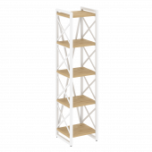 Loft Стеллаж на регулируемых опорах-5 полок VR.L-MST.O-5.4 Тиквуд светлый/Белый металл 400*400*1650