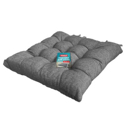 Подушка на стул "РОГОЖКА", 40x40 см, полиэстер, серая, PRIMILA (ПРИМИЛА) LUX, 700499