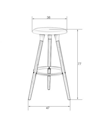 Набор 4 шт Табурет барный DOBRIN ROYCE, ножки светлый бук, цвет белый (W-02)
