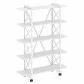 Loft Стеллаж на колесных опорах-5 полок VR.L-MST.K-5.8V Белый бриллиант/Белый металл 1200*400*1704
