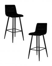 Набор 2 шт Стул барный DOBRIN NICOLE, черные матовые ножки, черный велюр (108-77) Набор 2 шт Стул барный DOBRIN NICOLE, черные матовые ножки, черный велюр (108-77)