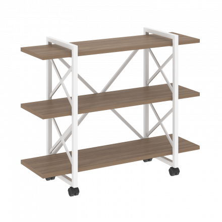 Loft Стеллаж на колесных опорах-3 полки VR.L-MST.K-3.8V Дуб аризона/Белый металл 1200*400*968