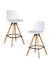 Набор 2 шт Стул полубарный DOBRIN RONNI, ножки светлый бук, белый (ZL-W-02)