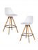 Набор 2 шт Стул полубарный DOBRIN RONNI, ножки светлый бук, белый (ZL-W-02)