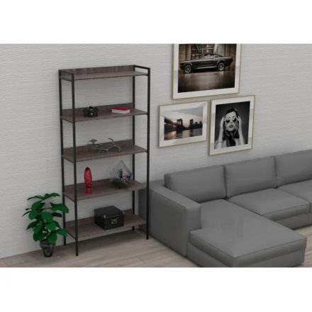 Стеллаж TI_Комус раздвижной Онега-9, 5 полок, 904х1950мм, ясень анкор темн