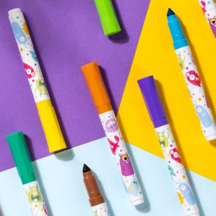 Фломастеры Deli, смываемые, пулевидный наконечник, наб 24 шт, EC155-24