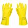 Перчатки латексные SCAFFA "Луч", КЩС-2, хлопчатобумажное напыление, размер 9, L (большой), желтые, 00-01017718