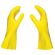 Перчатки латексные SCAFFA "Луч", КЩС-2, хлопчатобумажное напыление, размер 9, L (большой), желтые, 00-01017718