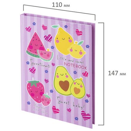 Блокнот МАЛЫЙ ФОРМАТ (110х147 мм), А6, 80 л., твёрдый, клетка, BRAUBERG KIDS, "Фруктики", 114444 Блокнот МАЛЫЙ ФОРМАТ (110х147 мм), А6, 80 л., твёрдый, клетка, BRAUBERG KIDS, "Фруктики", 114444