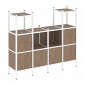 Loft Прямой стеллаж наборный VR.L-14 Дуб аризона/Белый металл 1694*446*1458 Loft Прямой стеллаж наборный VR.L-14 Дуб аризона/Белый металл 1694*446*1458