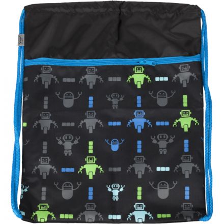 Мешок для обуви №1School Robot паттерн, 360х470 мм, карман, МО-26-2