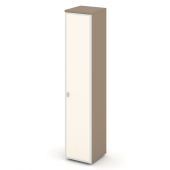 Estetica Шкаф высокий узкий прав. (1 высок. фасад стекло лакобель в раме) ES.SU-1.10R (R) I Латте/Лакобель ivory 400*420*1977