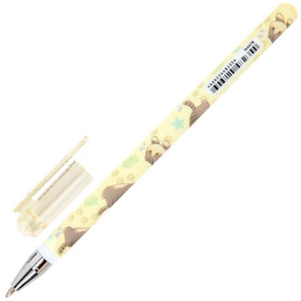 Ручка шариковая с принтом BRAUBERG "МИЛЫЕ КОТЫ", СИНЯЯ, SOFT TOUCH покрытие, узел 0,7 мм, линия письма 0,35 мм, 144478