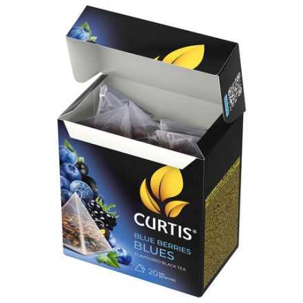 Чай CURTIS "Blue Berries Blues" черный со вкусом черной смородины, 20 пирамидок по 1,8 г, 102205