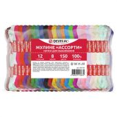Нитки для вышивания (мулине), набор 150 цветов, 8 м, полиэфир, DEVELIA (Девелиа), 665433