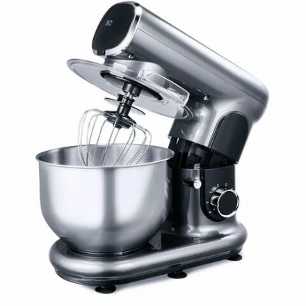 Миксер планетарный BQ (БИ-КЬЮ) MX822, 1600 Вт, 6 скоростей, 3 насадки, металлическая чаша 5 л, серебро, 86192600