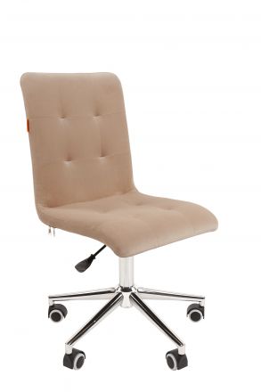 Офисное кресло Chairman 030 Россия ткань T-6 бежевый, хром, без подлокотников Офисное кресло Chairman 030 Россия ткань T-6 бежевый, хром, без подлокотников