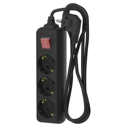 Удлинитель сетевой ФОТОН 16-23ЕS, 2м, 3 р, 16А, с выкл., с заземл., Черный