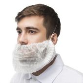 Набородник одноразовый КОМПЛЕКТ 100 штук, спанбонд белый SMZ
