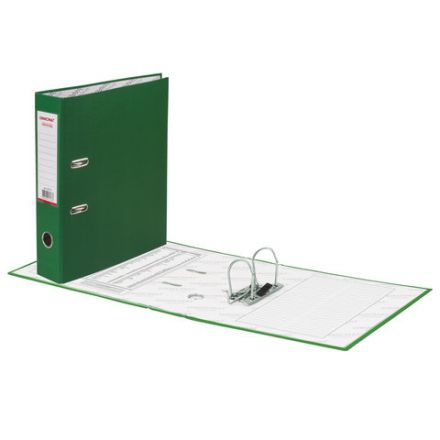 Папка-регистратор ОФИСМАГ с арочным механизмом, покрытие из ПВХ, 75 мм, зеленая, 225751
