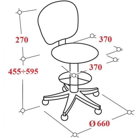 Стул лабораторный РС01.00.12 (РС12-506-02-01)слоновая кость/черный;газлифт