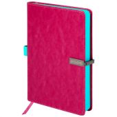 Ежедневник датированный 2026 А5 138x213 мм, BRAUBERG "Inspiration", под кожу, цветной срез, розовый, 117478