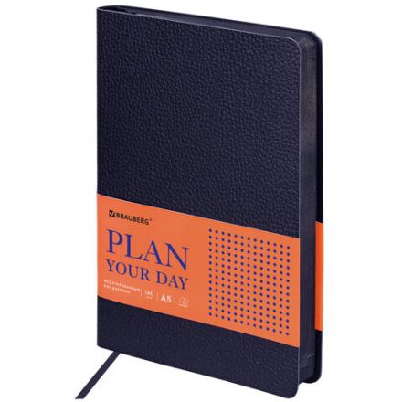 Ежедневник недатированный А5 (138х213 мм) BRAUBERG "Stylish", кожзам, гибкий, 160 л., темно-синий, 126223 Ежедневник недатированный А5 (138х213 мм) BRAUBERG "Stylish", кожзам, гибкий, 160 л., темно-синий, 126223